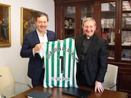 Monterrubio con el deán presidente, Joaquín Alberto Nieva