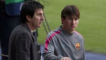 Leo Messi, junto a su padre, Jorge.