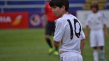 Theo Zidane, durante el partido ante el Betis.