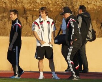 Modric con Ancelotti. 