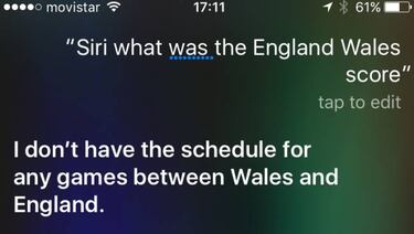 Apple's Siri really doesn't know about Euro 2016, or football...