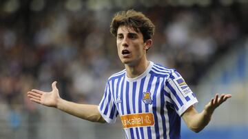 Odriozola, con la camiseta de la Real Sociedad.