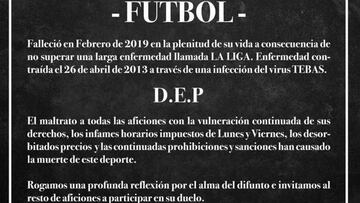 Las peñas del Alavés, contra LaLiga: "El fútbol ha muerto"