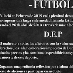 Las peñas del Alavés, contra LaLiga: "El fútbol ha muerto"