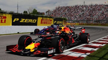 Alex Albon (Toro Rosso STR14) y Pierre Gasly (Red Bull RB15). Canadá, F1 2019.