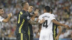 As&iacute; fue la discusi&oacute;n de Jeison Murillo y Cristiano Ronaldo durante el partido entre Valencia y Juventus por la primera fecha de la fase de grupos de Champions League que termin&oacute; con la expulsi&oacute;n para el portugu&eacute;s.