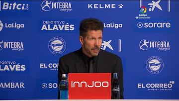 Simeone: "Es posible que el equipo esté pasando por un momento de dificultad"