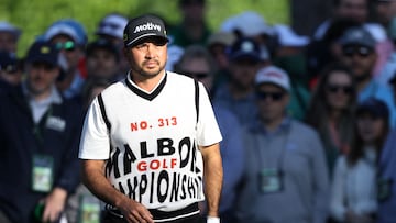 AUGUSTA, GEORGIA - APRIL 12: Jason Day of Australia prepares for a shot on the 17th tee during the continuation of the first round of the 2024 Masters Tournament at Augusta National Golf Club on April 12, 2024 in Augusta, Georgia. Warren Little/Getty Images/AFP (Photo by Warren Little / GETTY IMAGES NORTH AMERICA / Getty Images via AFP)