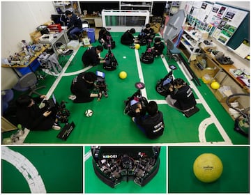 A todo el mundo le gusta el fúbtol.  En la Universidad Politécnica de Tokio incluso los robots practican el deporte rey.