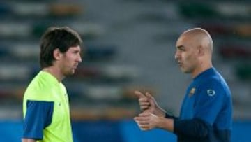 Messi, con Juanjo Brau.