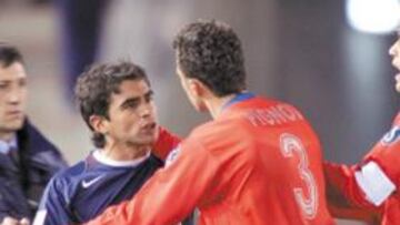 <b>ERRÓNEO. </b>Ibagaza se encaró a Toché cuando el Numancia marcó.