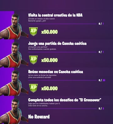 Fortnite: misiones de El Crossover/NBA
