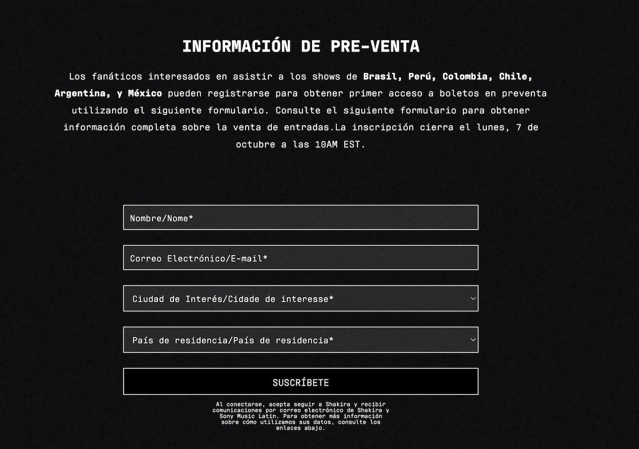 La fecha límite para registrarte en la preventa de fans de los
