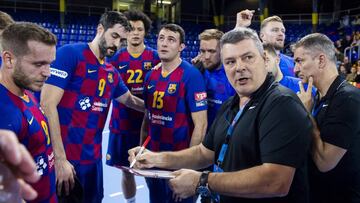 El Barça, durante un tiempo muerto.