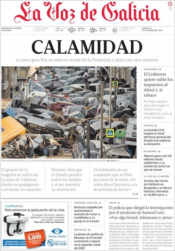 “No camináis solos”: la prensa copa sus portadas con la catástrofe de la DANA