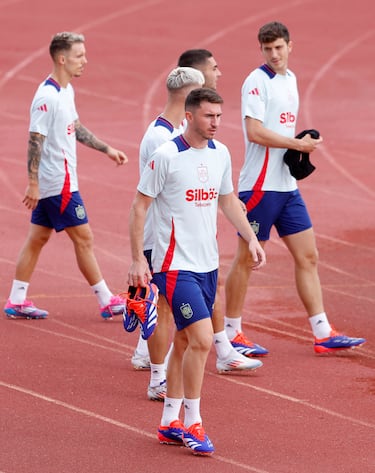 Laporte antes del inicio del entrenamiento. 