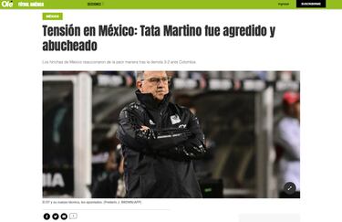 Qué dicen en Argentina de la derrota de México ante Colombia