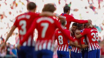 El Atlético celebró así el gol de Koke.