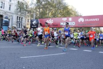 39 edición de la maratón de Madrid. Hoy las calles de Madrid han congregado 33.000 corrredores en las tres carrereas (10 km, medio maratón y maratón)