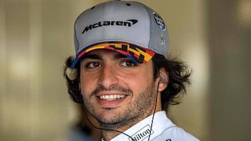(FILES) In this file photo taken on July 12, 2019 then McLaren's Spanish driver Carlos Sainz JR prepares to drive during first practice at Silverstone motor racing circuit in Silverstone ahead of the British Formula One Grand Prix. - Sainz is to succ
