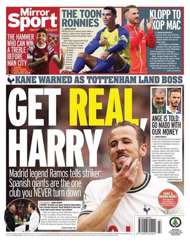 Ramos ‘empuja’ a Kane al Madrid