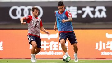 James y Bayern se preparan en China para enfrentar a Arsenal