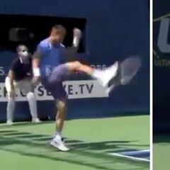 Ni en Kyrgios se había visto tal colección de idas de olla en pleno partido: se pone a boxear...