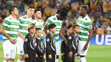 El Celtic en el partido ante el FC Barcelona.