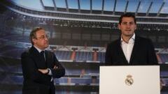 Florentino y Casillas, en el acto de despedida.
