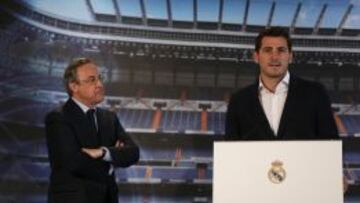 Florentino y Casillas, en el acto de despedida.