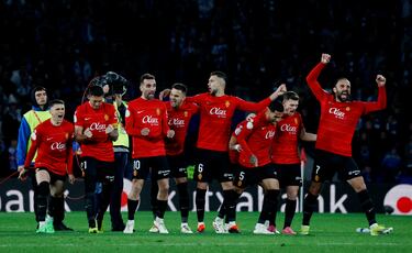 Celebración de los jugadores del Mallorca.