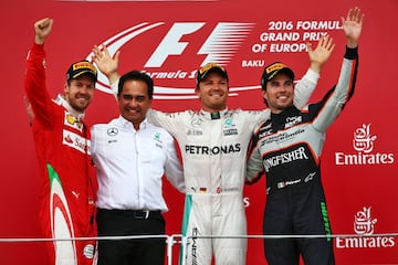 El GP de Azerbaiyán, también conocido como el Gran Premio de Europa, tendrá lugar el 25 de junio en Bakú. El alemán Nico Rosberg fue el último ganador en éste circuito. El mexicano Sergio Pérez tiene buenos recuerdos cuando llega ésta fecha del calendario, pues el año pasado logró ahí uno de sus dos terceros lugares de la temporada.

