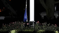 Why is the American flag lying on the ground at the White House? Image of Trump raises questions
