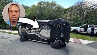 Así quedó el vehículo de Tiger Woods tras el accidente