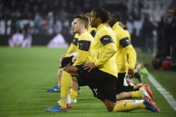 Los jugadores del Dortmund en el trabajo precompetitivo. 