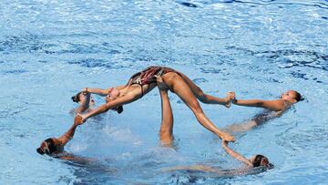 El equipo de sincro, en la rutina libre.