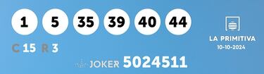 La Primitiva: comprobar los resultados del sorteo de hoy, jueves 10 de octubre