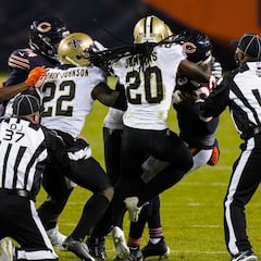Javon Wims es expulsado del Saints vs Bears tras golpear a Chauncey Gardner-Johnson