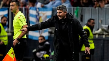 Funes, durante el Málaga-Mirandés.