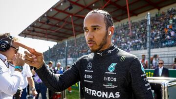 Stavelot (Belgium), 28/08/2022.- British Formula One driver Lewis Hamilton of Mercedes-AMG Petronas prepares for the Formula One Grand Prix of Belgium at the Spa-Francorchamps race track in Stavelot, Belgium, 28 August 2022. (Fórmula Uno, Bélgica) EFE/EPA/STEPHANIE LECOCQ
