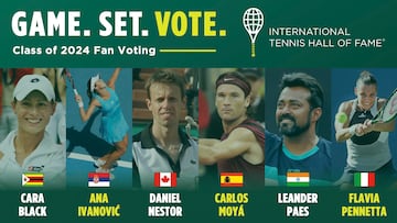 Los nominados para la Clase de 2024 del Salón de la Fama del Tenis.