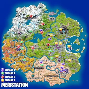 Fortnite: Pack de Misiones de Subida de Nivel de Ayida; todas las ubicaciones de Fichas