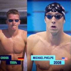 Un carrerón de leyendas en el tiempo: Phelps vs. Gross vs. Spitz