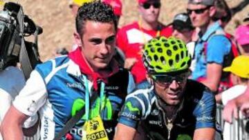 Alejandro Valverde al finalizar la etapa.