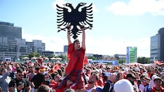 Fans de Albania, en Hamburgo.