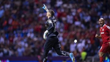 Tiago Volpi celebrates his goal 0-2 of Toluca during the game Puebla vs Toluca, corresponding to Round 14 of the Torneo Clausura 2023 of the Liga BBVA MX, at Cuauhtemoc Stadium, on April 07, 2023.
<br><br>
Tiago Volpi celebra su gol 0-2 de Toluca durante el partido Puebla vs Toluca, Correspondiente a la Jornada 14 del Torneo Clausura 2023 de la Liga BBVA MX, en el Estadio Cuauhtemoc, el 07 de Abril de 2023.
