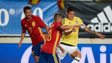 James Rodríguez, uno de los pocos que repite del último duelo entre la Selección Colombia y España.