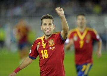 Jordi Alba celebra su gol 0-1