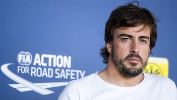 Fernando Alonso durante un acto en Viena.