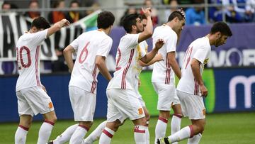 Nolito, autor de dos goles de la Selección.